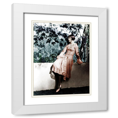 Louise Brooks White Modern Wood Framed Art Print with Double Matting by Hollywood Photo Archive