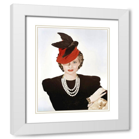 Lucille Ball White Modern Wood Framed Art Print with Double Matting by Hollywood Photo Archive