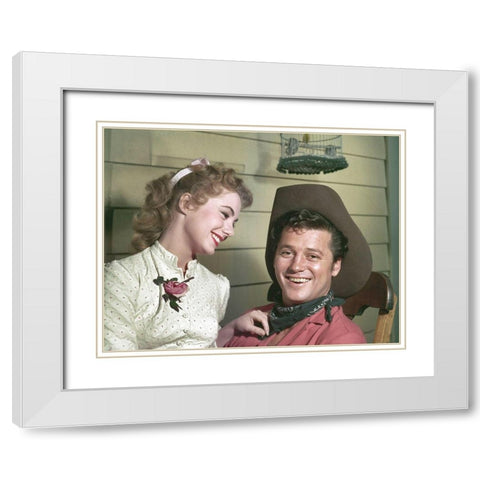 Gordon MacRae - Oklahoma White Modern Wood Framed Art Print with Double Matting by Hollywood Photo Archive