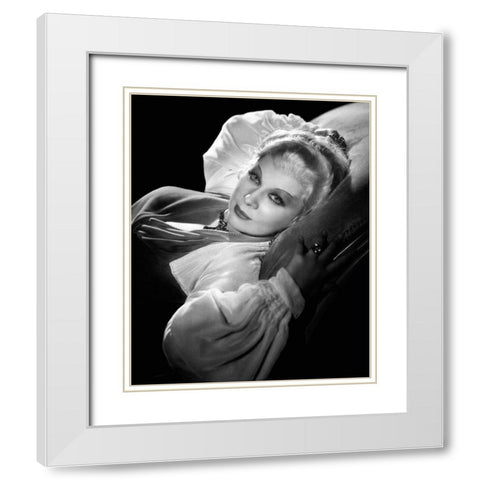 Mae West White Modern Wood Framed Art Print with Double Matting by Hollywood Photo Archive