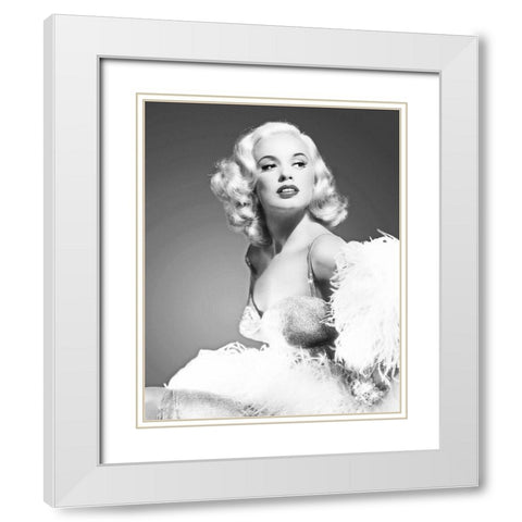 Mamie Van Doren White Modern Wood Framed Art Print with Double Matting by Hollywood Photo Archive