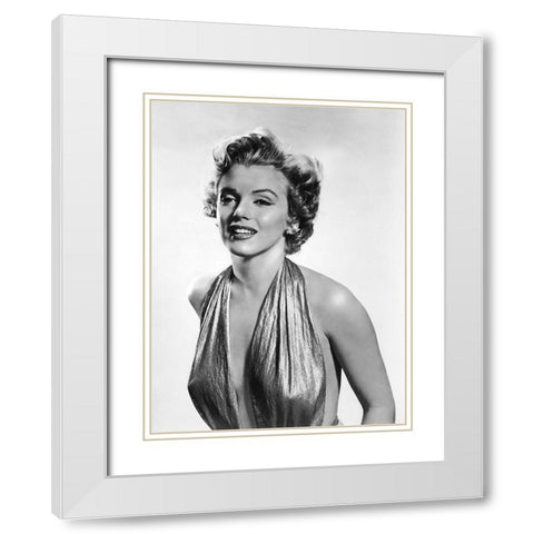 Marilyn Monroe White Modern Wood Framed Art Print with Double Matting by Hollywood Photo Archive