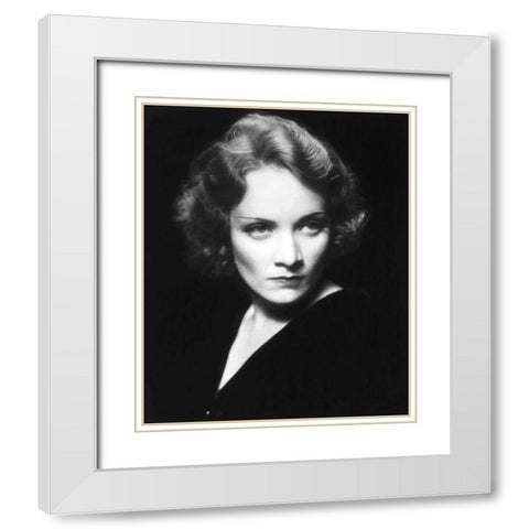 Marlene Dietrich White Modern Wood Framed Art Print with Double Matting by Hollywood Photo Archive