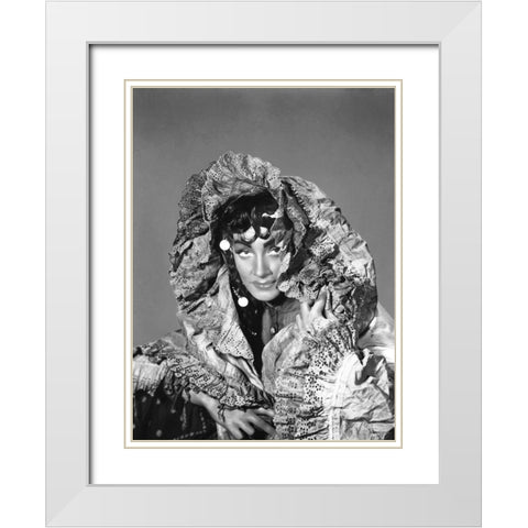 Marlene Dietrich - Golden Earrings White Modern Wood Framed Art Print with Double Matting by Hollywood Photo Archive