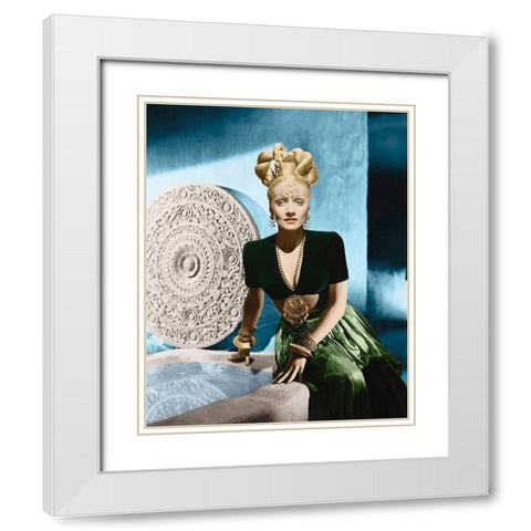 Marlene Dietrich White Modern Wood Framed Art Print with Double Matting by Hollywood Photo Archive