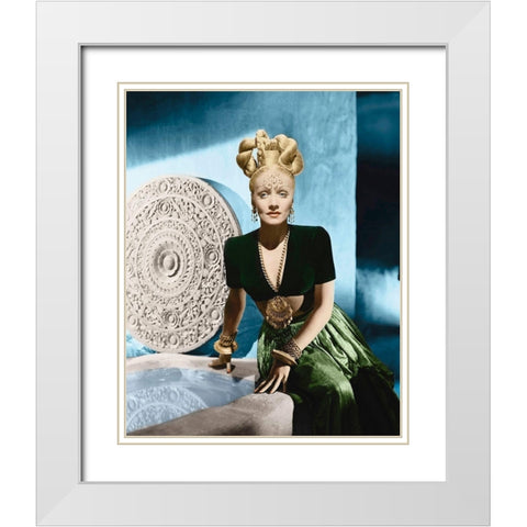 Marlene Dietrich White Modern Wood Framed Art Print with Double Matting by Hollywood Photo Archive