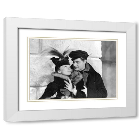 Marlene Dietrich White Modern Wood Framed Art Print with Double Matting by Hollywood Photo Archive