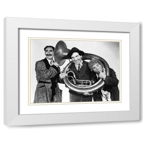 Marx Brothers White Modern Wood Framed Art Print with Double Matting by Hollywood Photo Archive