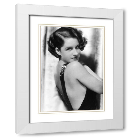 Norma Shearer White Modern Wood Framed Art Print with Double Matting by Hollywood Photo Archive