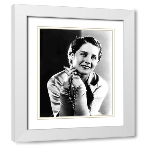 Norma Shearer White Modern Wood Framed Art Print with Double Matting by Hollywood Photo Archive