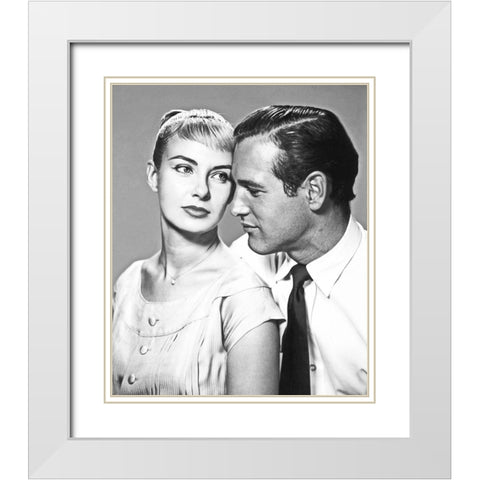 Paul Newman White Modern Wood Framed Art Print with Double Matting by Hollywood Photo Archive