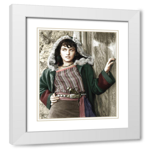 Paulette Goddard  - North West Mounted Police White Modern Wood Framed Art Print with Double Matting by Hollywood Photo Archive