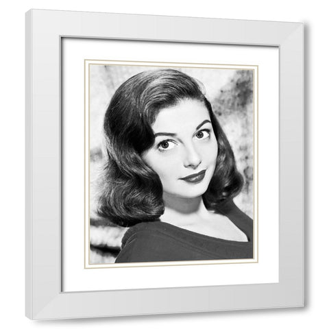Pier Angeli White Modern Wood Framed Art Print with Double Matting by Hollywood Photo Archive