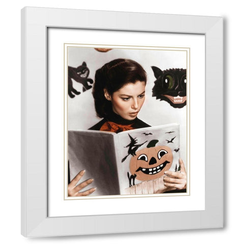 Pier Angeli White Modern Wood Framed Art Print with Double Matting by Hollywood Photo Archive