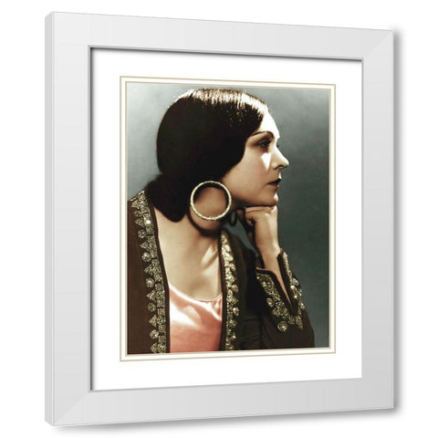 Pola Negri White Modern Wood Framed Art Print with Double Matting by Hollywood Photo Archive