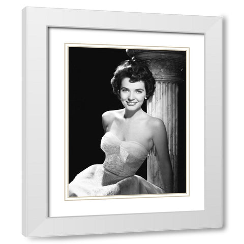 Polly Bergen White Modern Wood Framed Art Print with Double Matting by Hollywood Photo Archive
