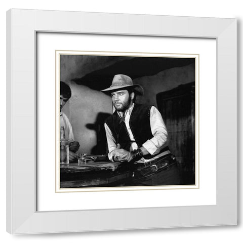 Elvis Presley - Charro! White Modern Wood Framed Art Print with Double Matting by Hollywood Photo Archive