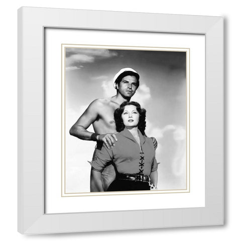 Rhonda Fleming - Jivaro White Modern Wood Framed Art Print with Double Matting by Hollywood Photo Archive