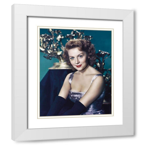 Rhonda Fleming White Modern Wood Framed Art Print with Double Matting by Hollywood Photo Archive