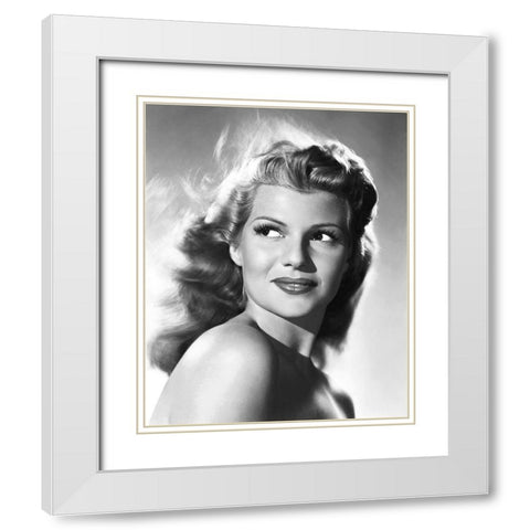 Rita Hayworth White Modern Wood Framed Art Print with Double Matting by Hollywood Photo Archive