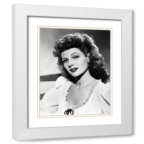 Rita Hayworth White Modern Wood Framed Art Print with Double Matting by Hollywood Photo Archive
