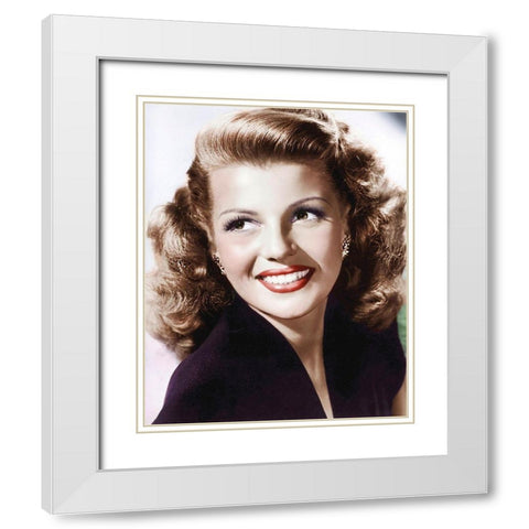 Rita Hayworth White Modern Wood Framed Art Print with Double Matting by Hollywood Photo Archive