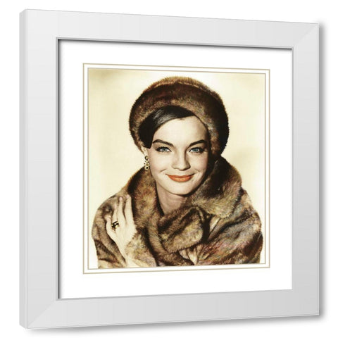 Romy Schneider White Modern Wood Framed Art Print with Double Matting by Hollywood Photo Archive