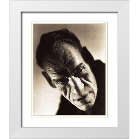 Rondo Hatton White Modern Wood Framed Art Print with Double Matting by Hollywood Photo Archive