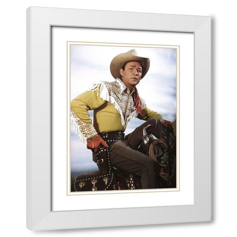 Roy Rogers White Modern Wood Framed Art Print with Double Matting by Hollywood Photo Archive