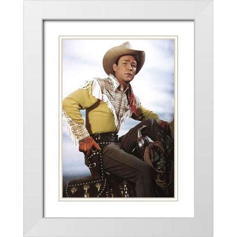 Roy Rogers White Modern Wood Framed Art Print with Double Matting by Hollywood Photo Archive