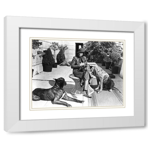 Ruth Chatterton White Modern Wood Framed Art Print with Double Matting by Hollywood Photo Archive