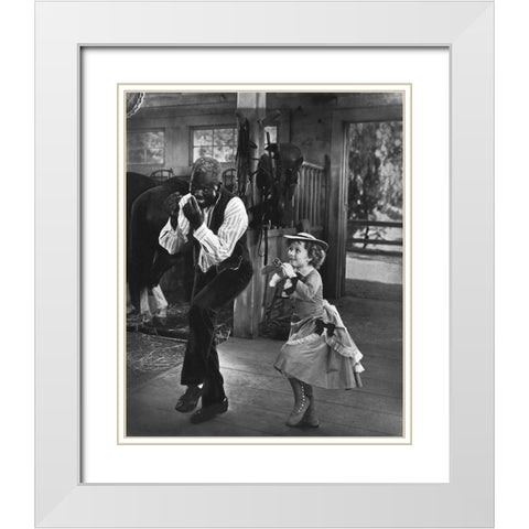 Shirley Temple White Modern Wood Framed Art Print with Double Matting by Hollywood Photo Archive
