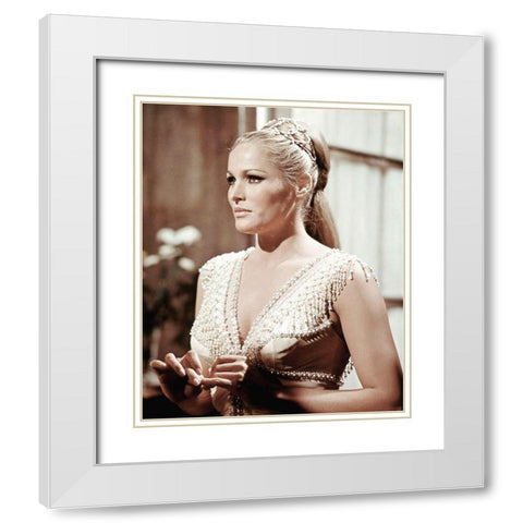Ursula Andress White Modern Wood Framed Art Print with Double Matting by Hollywood Photo Archive