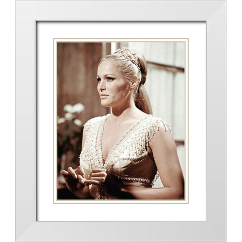 Ursula Andress White Modern Wood Framed Art Print with Double Matting by Hollywood Photo Archive