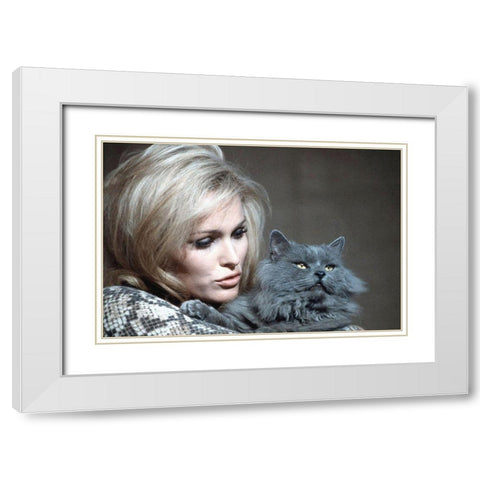 Ursula Andress White Modern Wood Framed Art Print with Double Matting by Hollywood Photo Archive