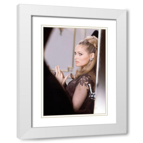 Ursula Andress White Modern Wood Framed Art Print with Double Matting by Hollywood Photo Archive