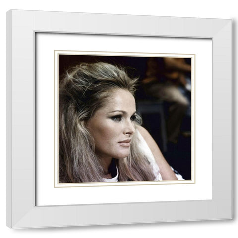 Ursula Andress White Modern Wood Framed Art Print with Double Matting by Hollywood Photo Archive