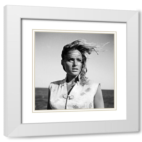 Ursula Andress - Dr. No White Modern Wood Framed Art Print with Double Matting by Hollywood Photo Archive