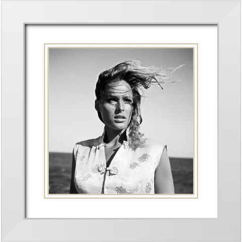 Ursula Andress - Dr. No White Modern Wood Framed Art Print with Double Matting by Hollywood Photo Archive
