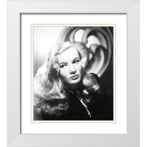 Veronica Lake White Modern Wood Framed Art Print with Double Matting by Hollywood Photo Archive