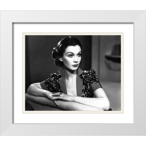 Vivien Leigh White Modern Wood Framed Art Print with Double Matting by Hollywood Photo Archive