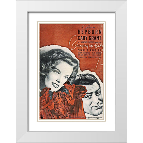 Bringing Up Baby White Modern Wood Framed Art Print with Double Matting by Hollywood Photo Archive