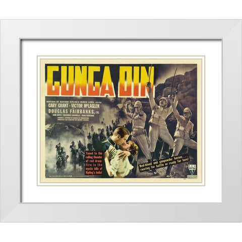 Cary Grant - Gunga Din White Modern Wood Framed Art Print with Double Matting by Hollywood Photo Archive