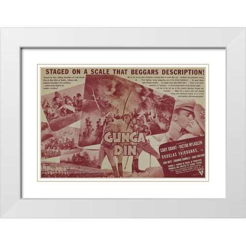 Cary Grant - Gunga Din White Modern Wood Framed Art Print with Double Matting by Hollywood Photo Archive