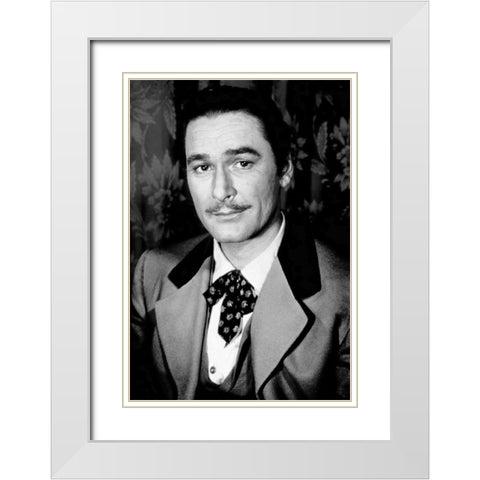 Errol Flynn - San Antonio White Modern Wood Framed Art Print with Double Matting by Hollywood Photo Archive