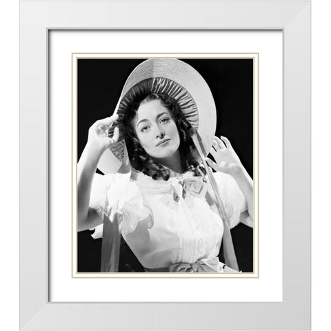 Joan Crawford White Modern Wood Framed Art Print with Double Matting by Hollywood Photo Archive