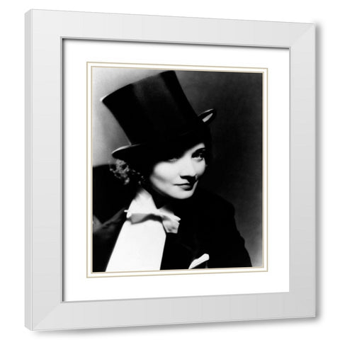 Marlene Dietrich White Modern Wood Framed Art Print with Double Matting by Hollywood Photo Archive