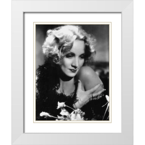 Marlene Dietrich - Shanghai Express White Modern Wood Framed Art Print with Double Matting by Hollywood Photo Archive