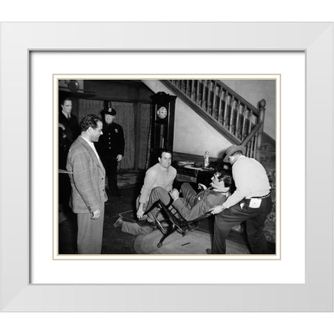 Cary Grant - Arsenic and Old Lace White Modern Wood Framed Art Print with Double Matting by Hollywood Photo Archive