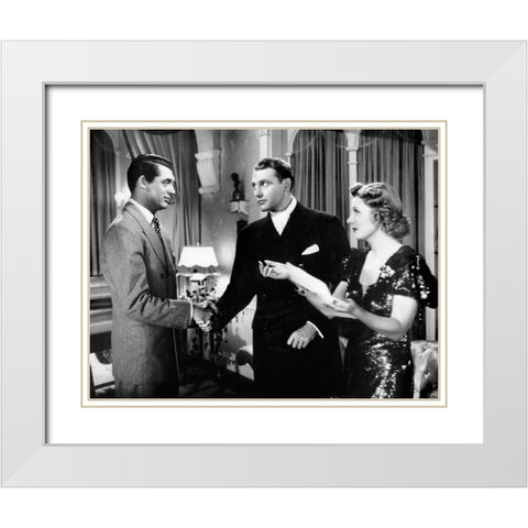 Cary Grant White Modern Wood Framed Art Print with Double Matting by Hollywood Photo Archive